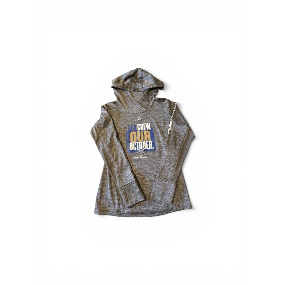 Milwaukee Brewers Majestic Our Crew Our October Postseason Hoodie Womens M